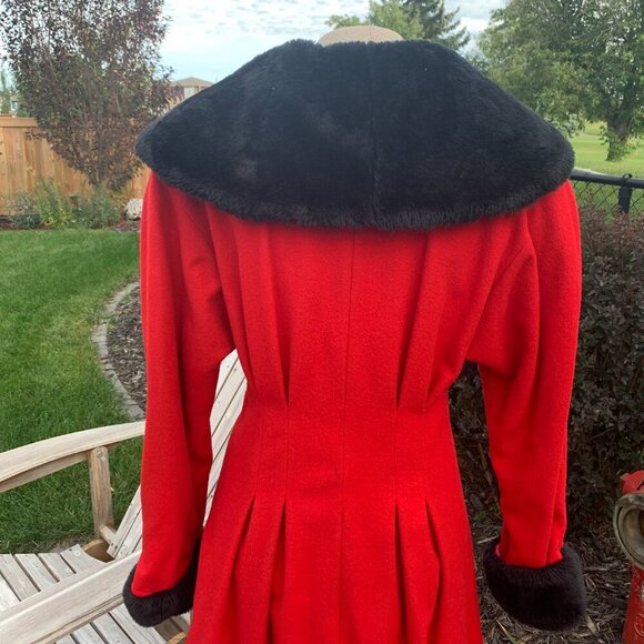 Vintage Votre Nom Penny Lane Coat Wool Faux Fur Double Breasted Overcoat - Picture 8 of 16